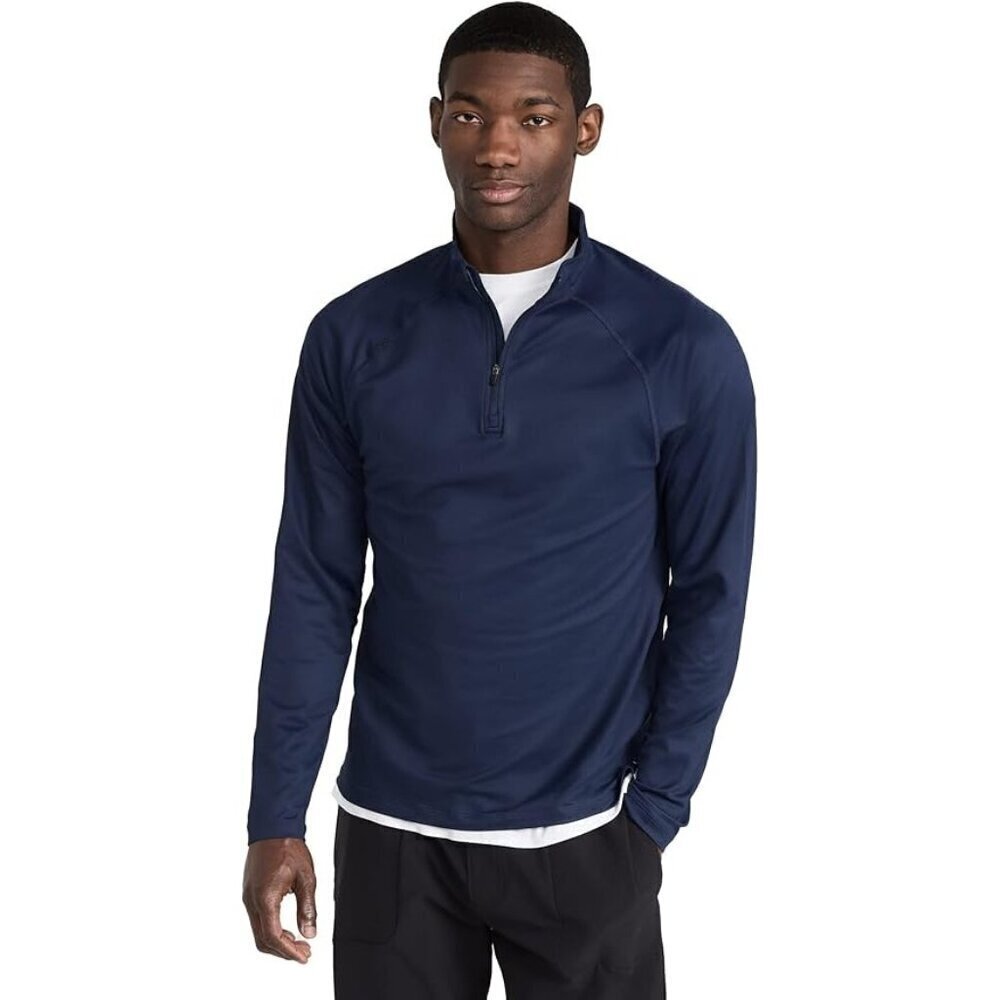 RHONE Performance 1/4 Zip Pullover Heather Blue UPF50+ sun protection